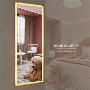 Stålindrammet spejl i fuld længde